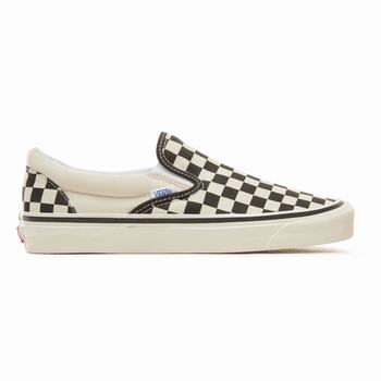 Panske Tenisky Vans Anaheim Factory Classic Slip-On 98 Čierne/Biele VA93QCMOZ